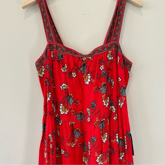 NWT($168) MAX STUDIO FLORAL TIERED COTTON BLEND MAXI
RED FLOATY FLORA Size Med - Picture 4 of 14